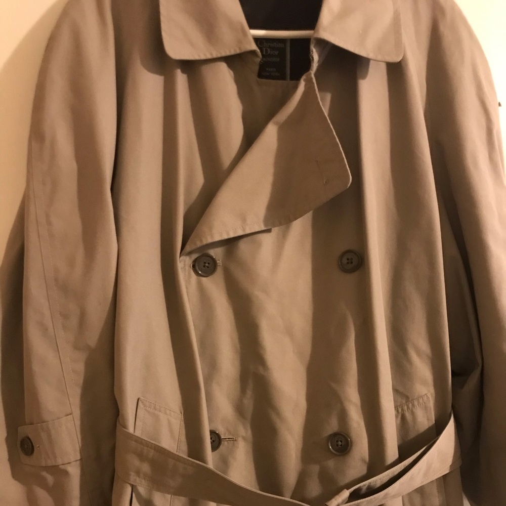 Christian Dior Khaki Lined Trench Coat